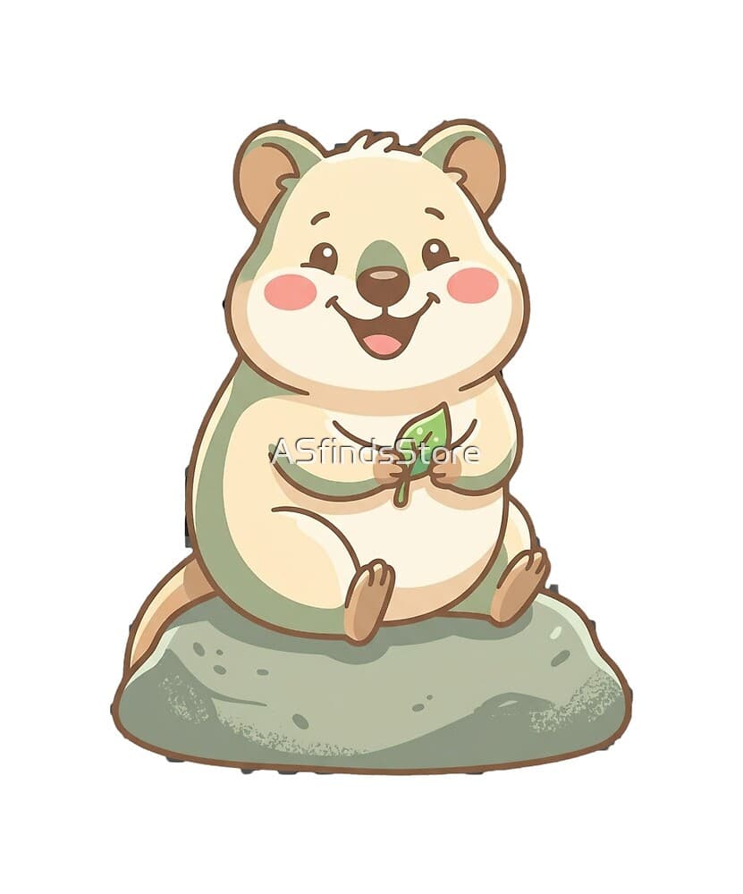 Capybara & Quokka design — a capybara and quokka holding a leaf